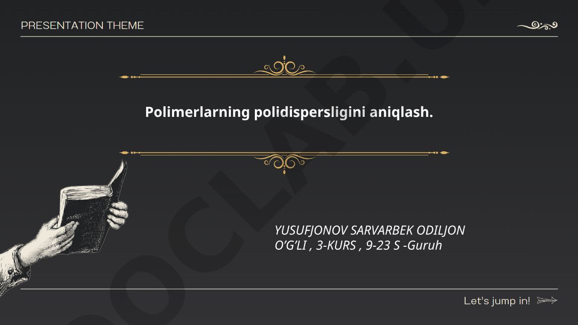 Polimerlarning polidispersligini aniqlash