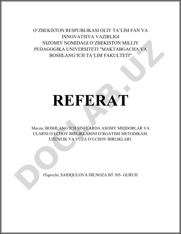 Boshlang'ich sinflarda asosiy miqdorlar va ularni o'lchov birliklarini o'rgatish metodikasi