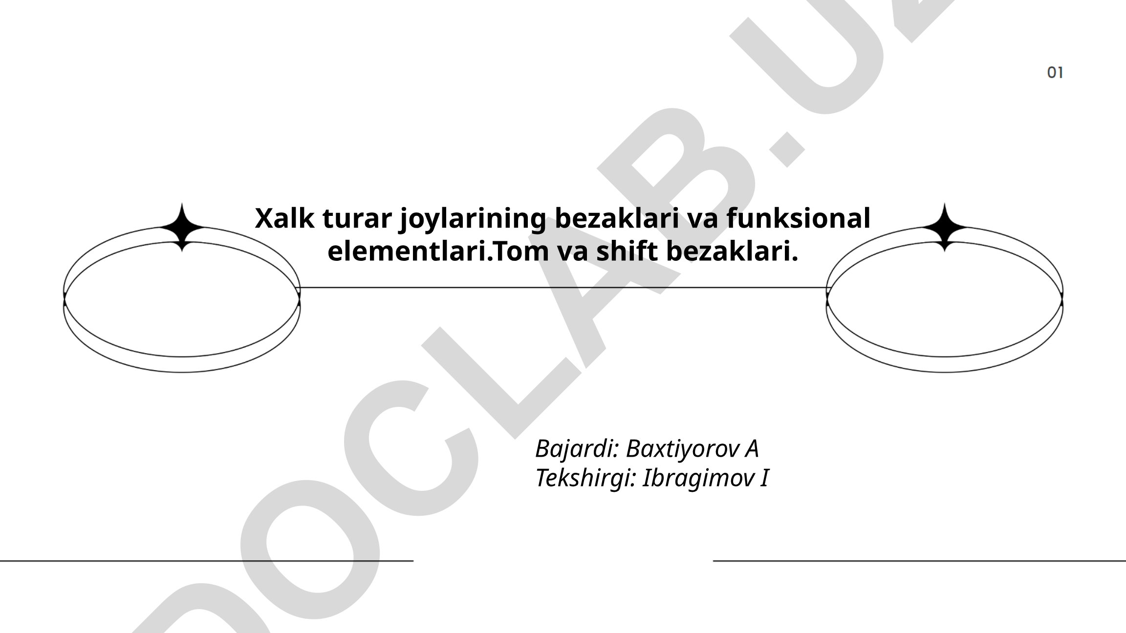 Xalq turar joylarining tom va shift bezaklari