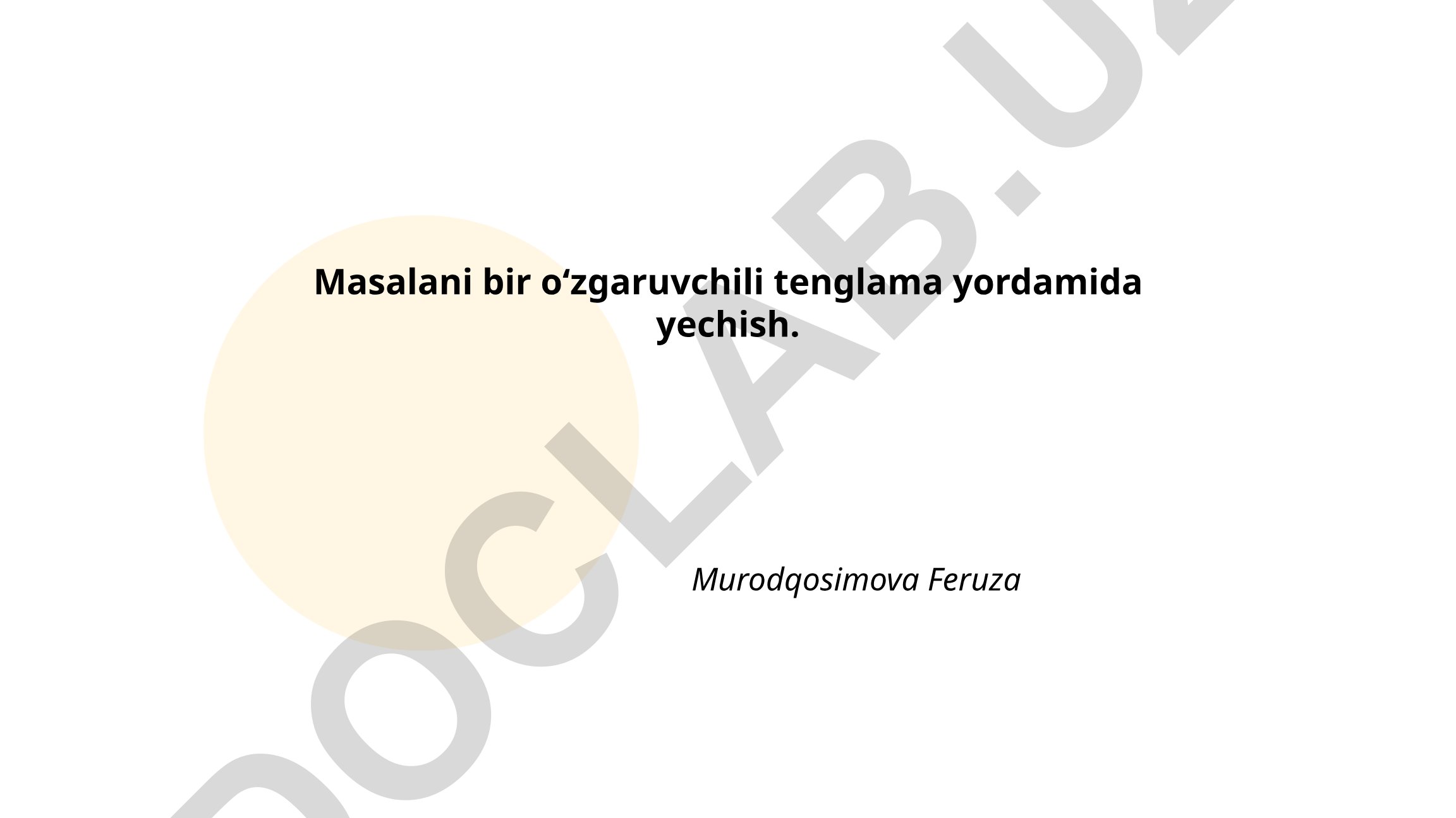 Bir oʻzgaruvchili tenglamalarni yechish