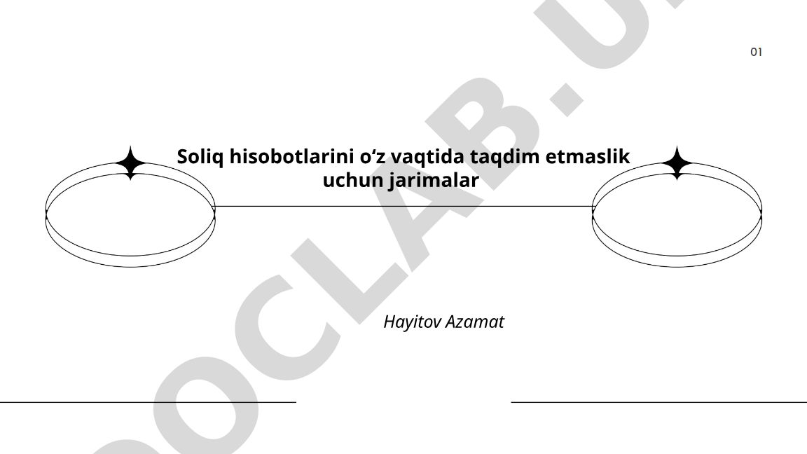 Soliq hisobotlarini o‘z vaqtida taqdim etmaslik uchun jarimalar