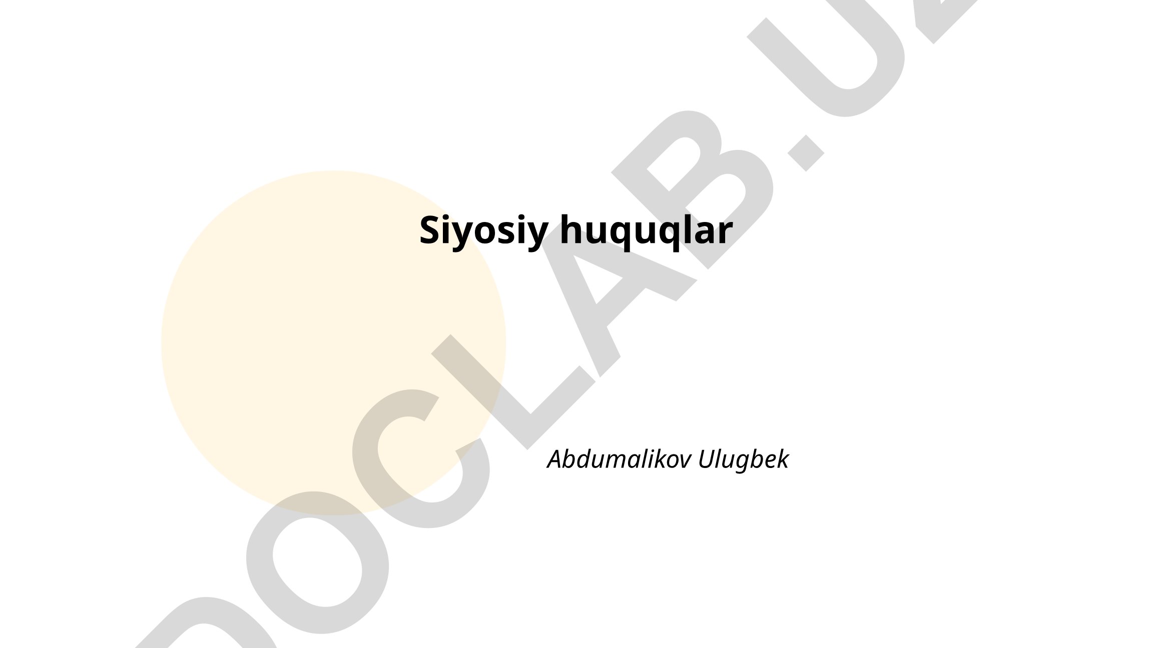 Siyosiy huquqlar va fuqarolik huquqlari munosabati