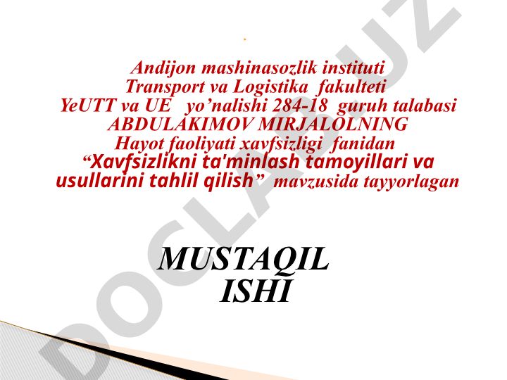 Xavfsizlikni ta'minlash tamoyillari va usullarini tahlil qilish