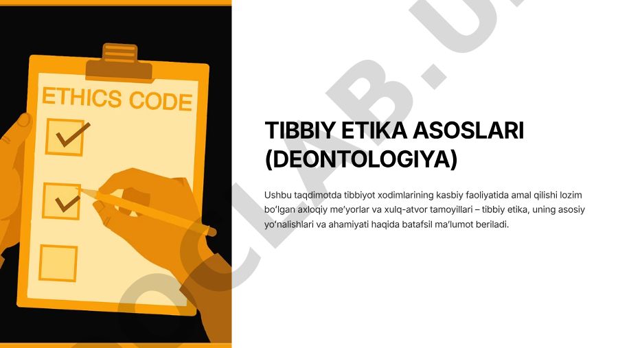 Tibbiy etika asoslari va deontologiya