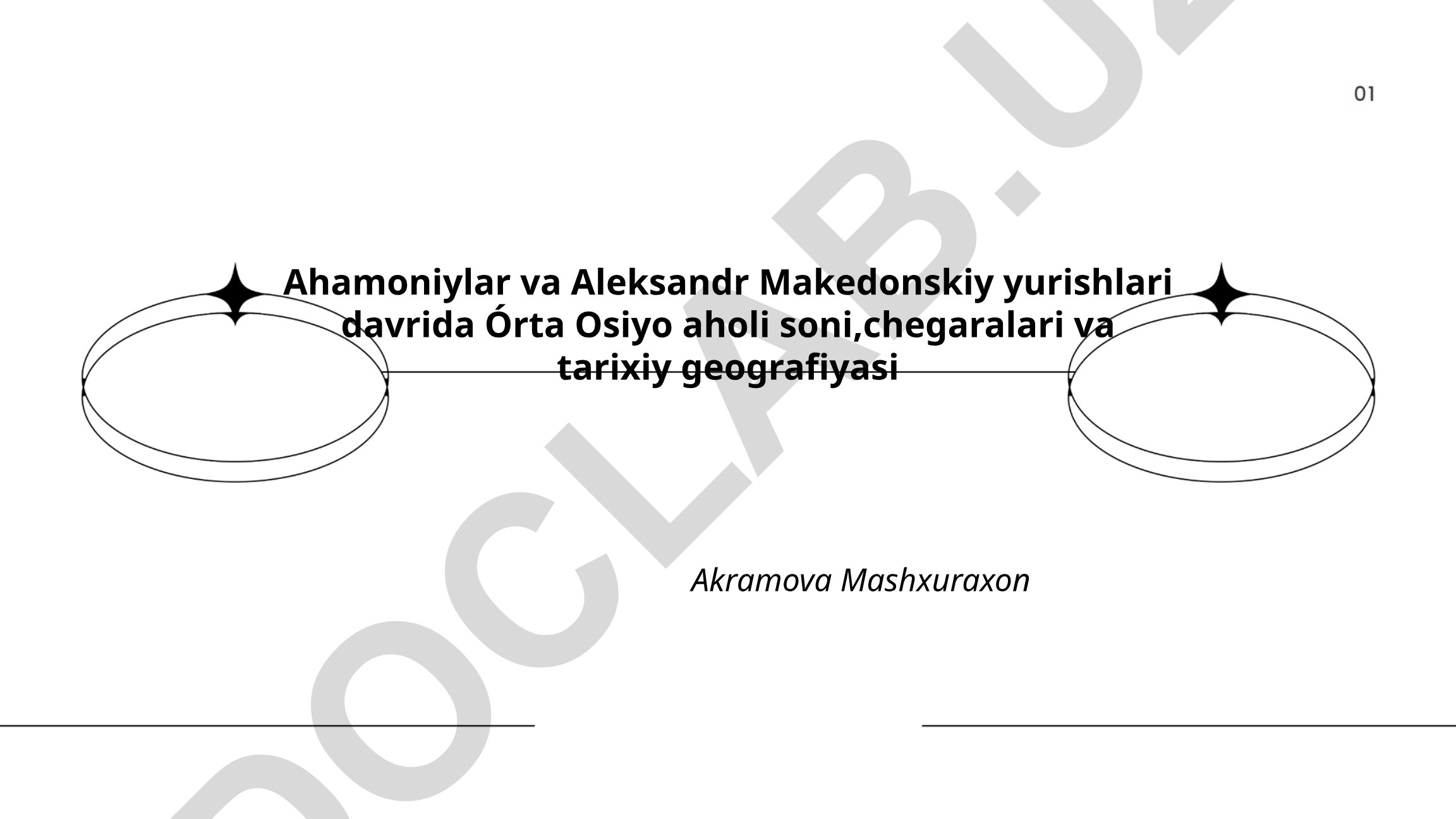 Ahamoniylar va Aleksandr Makedonskiy yurishlari davrida O'rta Osiyo aholi soni, chegaralari va tarixiy geografiyasi