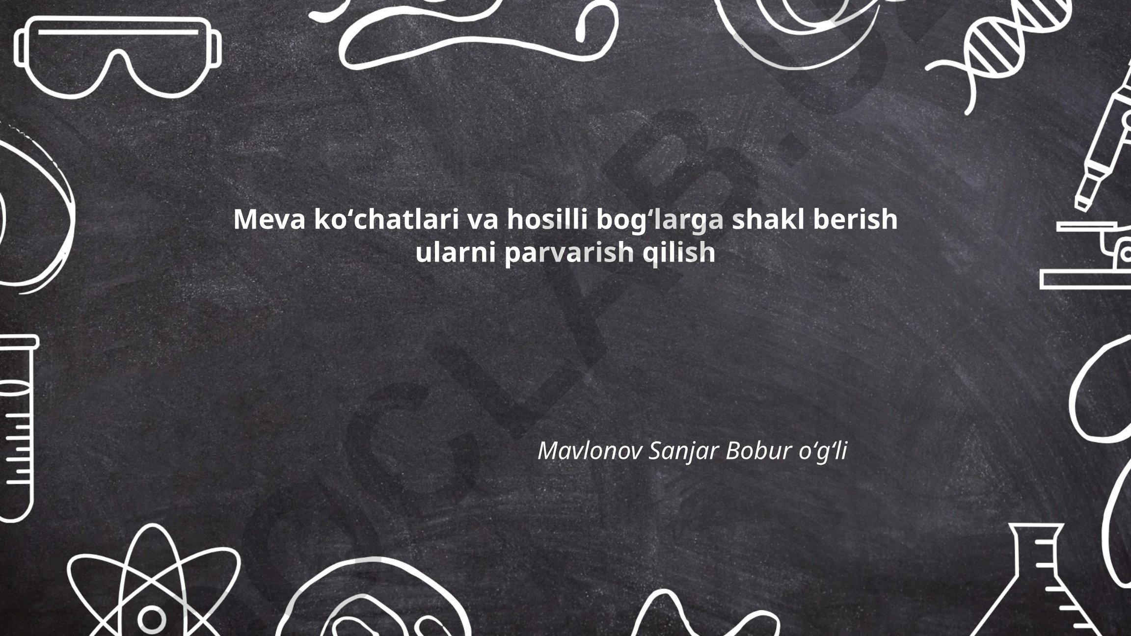 Meva koʻchatlari va hosilli bogʻlarga shakl berish ularni parvarish qilish