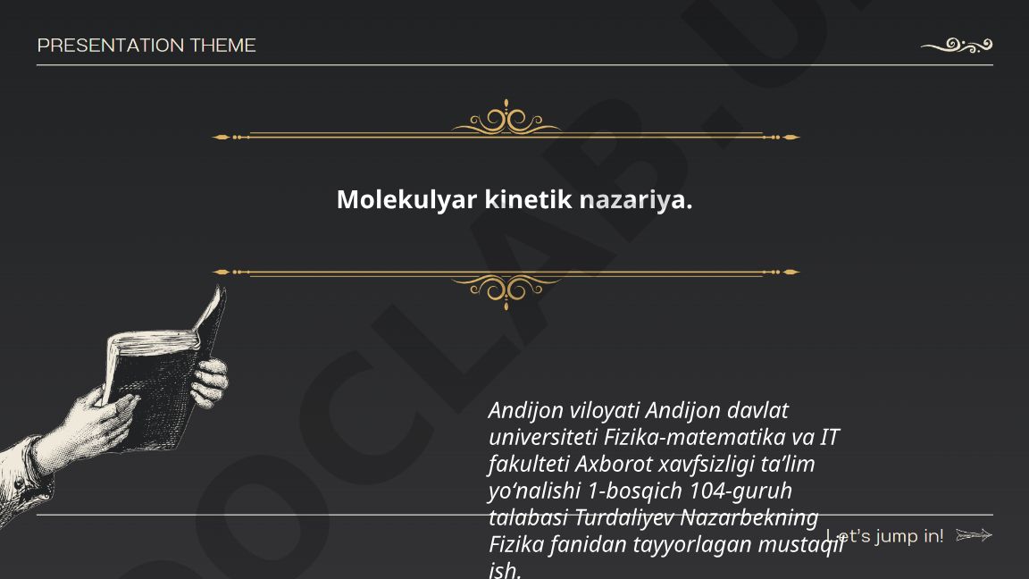 Molekulyar kinetik nazariya