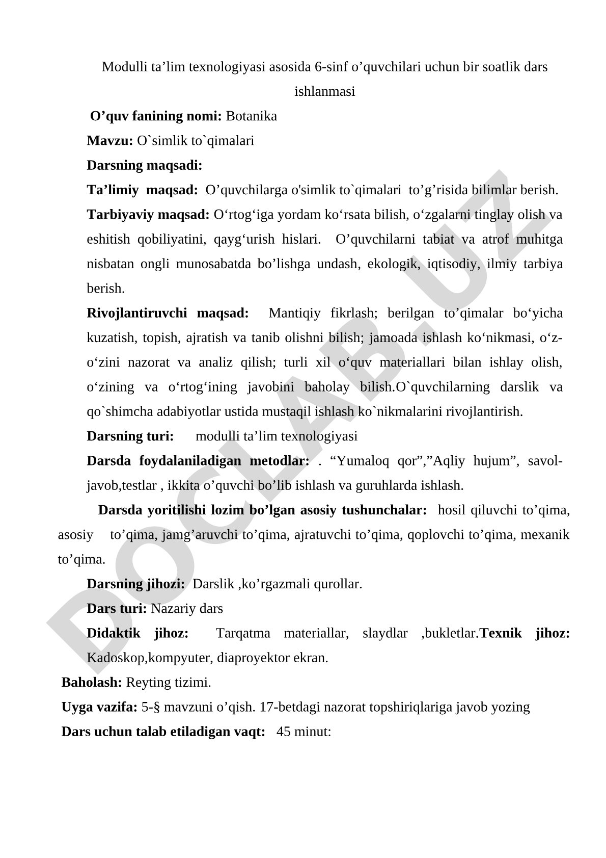 O`simlik to`qimalari