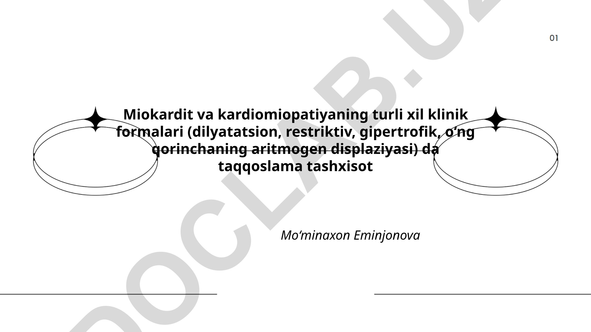 Miokardit va kardiomiopatiyaning klinik formalarida taqqoslama tashxis