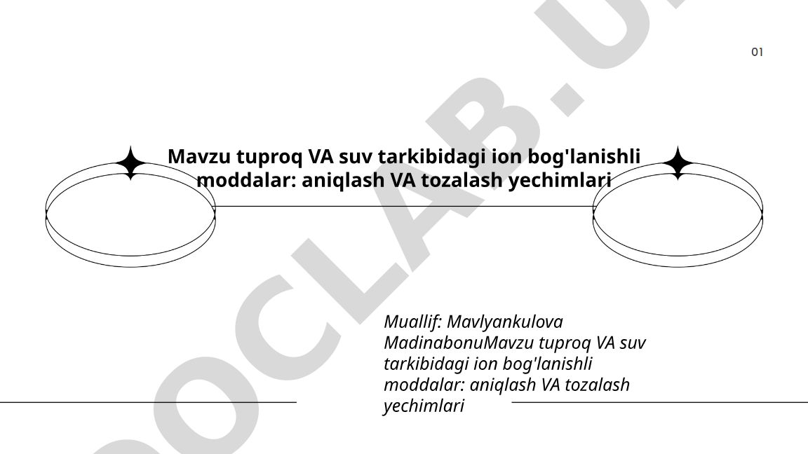 Tuproq va suv tarkibidagi ion bog'lanishli moddalar: aniqlash va tozalash yechimlari
