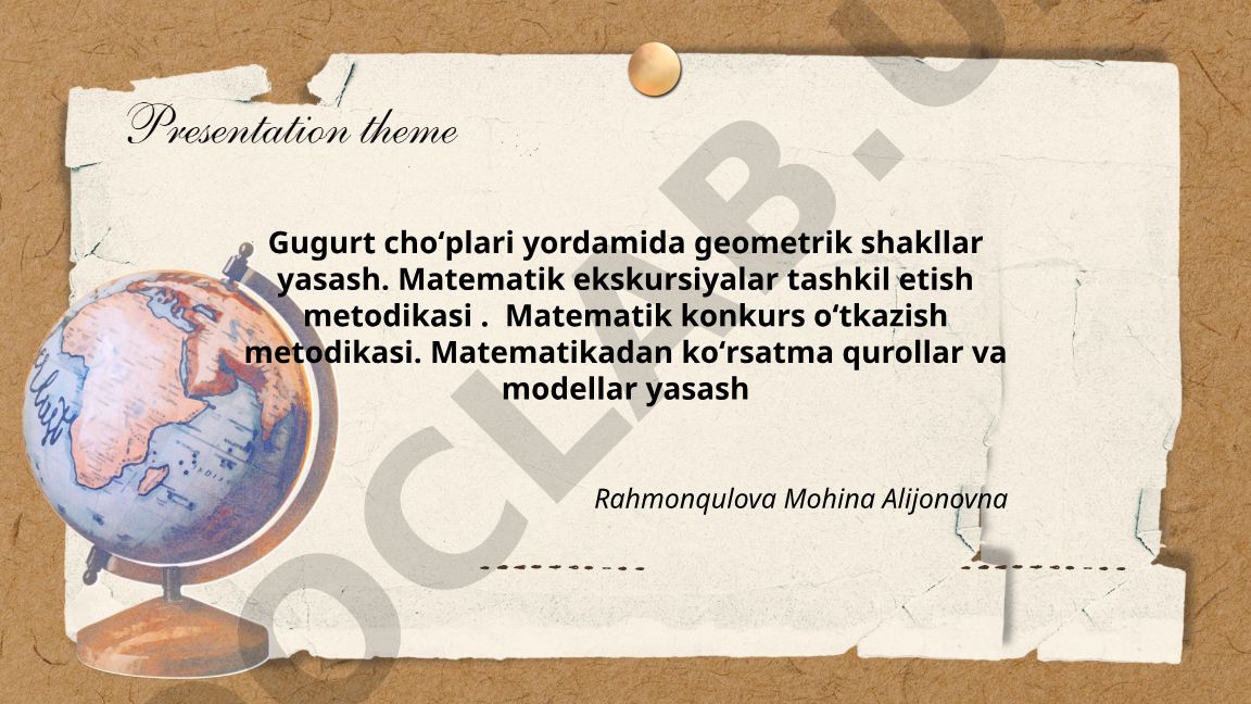 Gugurt choʻplari yordamida geometrik shakllar yasash va matematik metodikalar