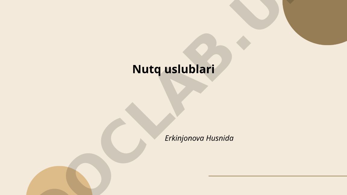 Nutq uslublarining tasnifi va xususiyatlari