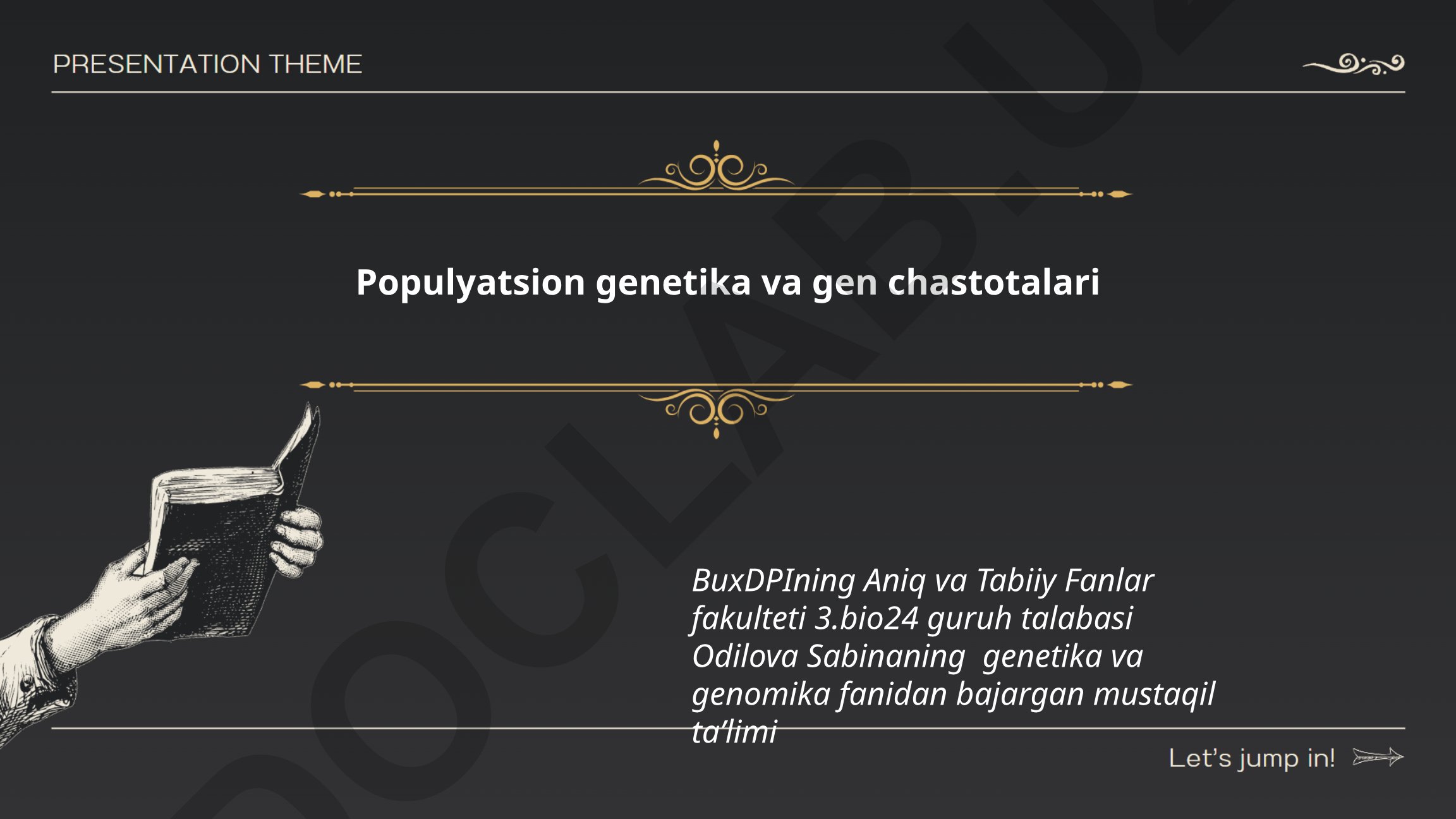 Populyatsion genetika va gen chastotalari