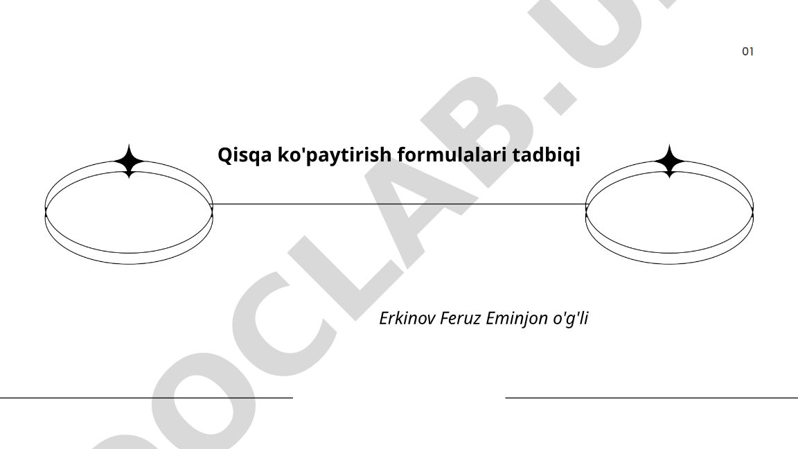 Qisqa ko'paytirish formulalari tadbiqi