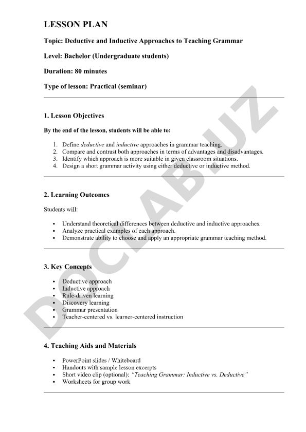 Deductive and Inductive Approaches to Teaching Grammar