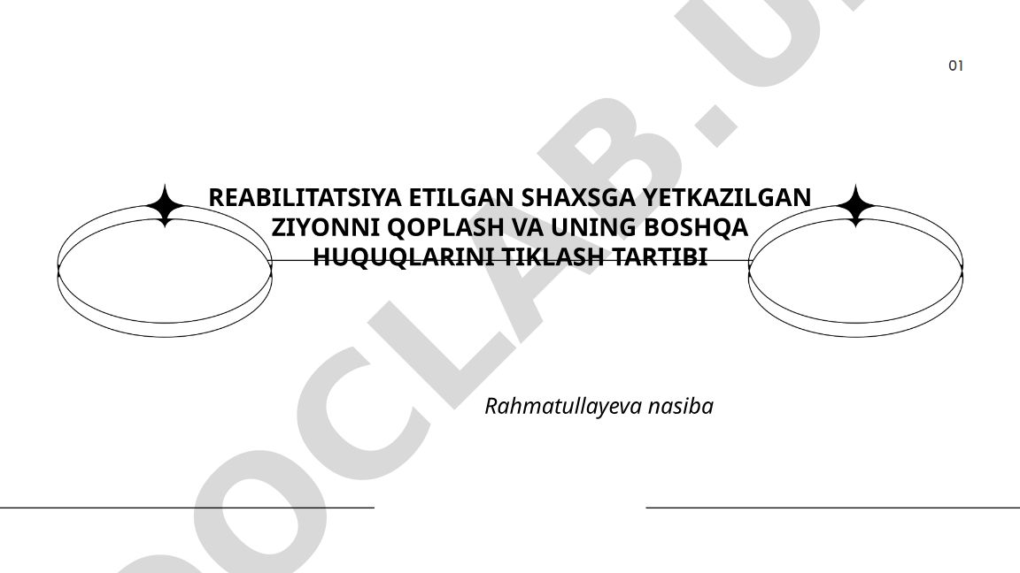 Reabilitatsiya etilgan shaxsga yetkazilgan ziyonni qoplash va uning boshqa huquqlarini tiklash tartibi