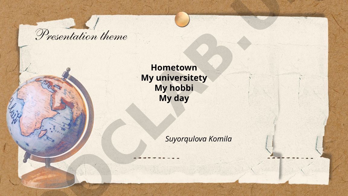 My Hometown's History, Cuisine and Traditions