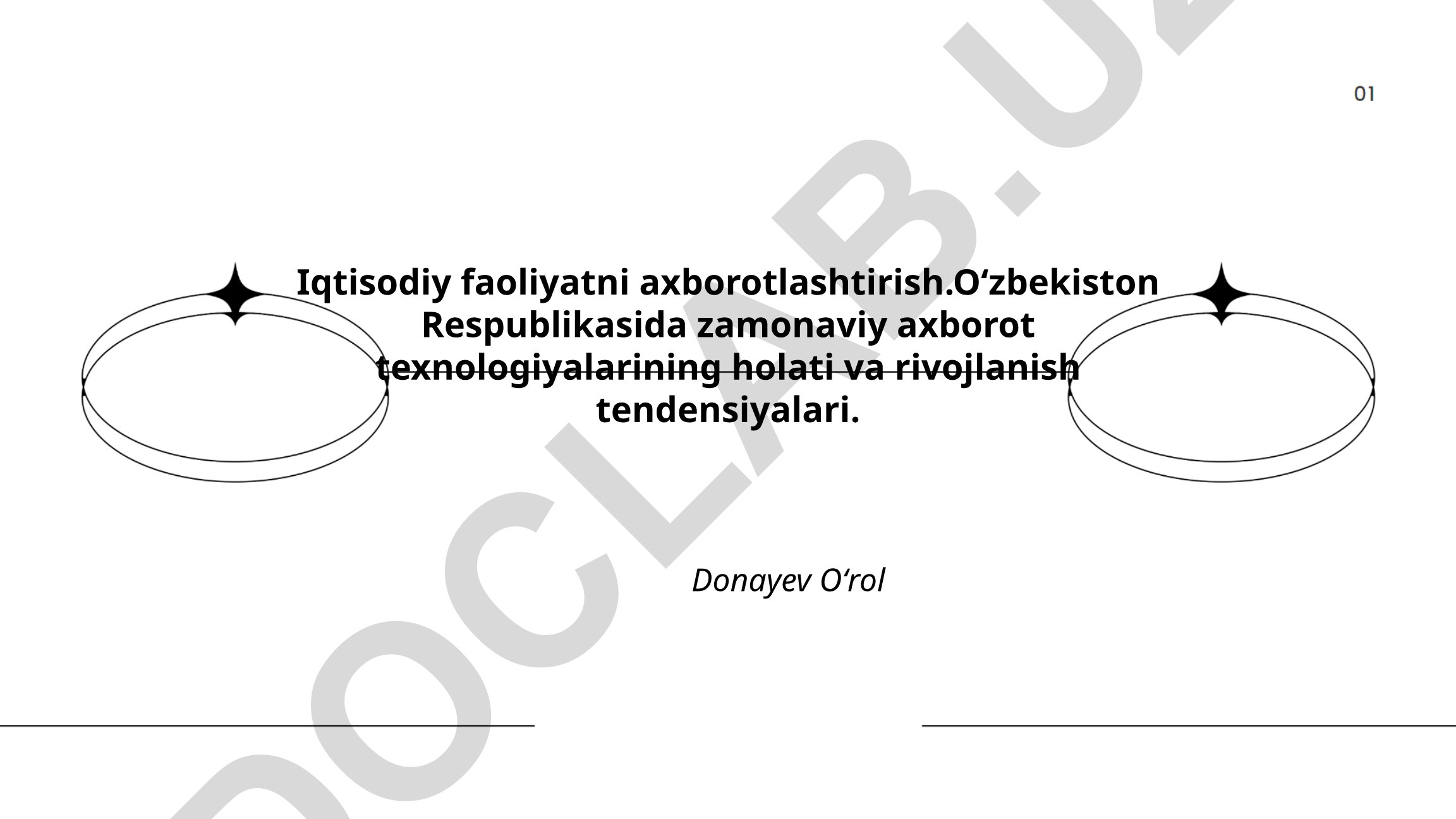 Oʻzbekistonda zamonaviy axborot texnologiyalari holati va rivojlanish tendensiyalari