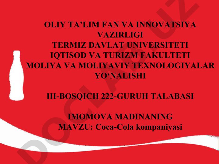 Coca-Cola kompaniyasi Jaxondagi mashhur brend