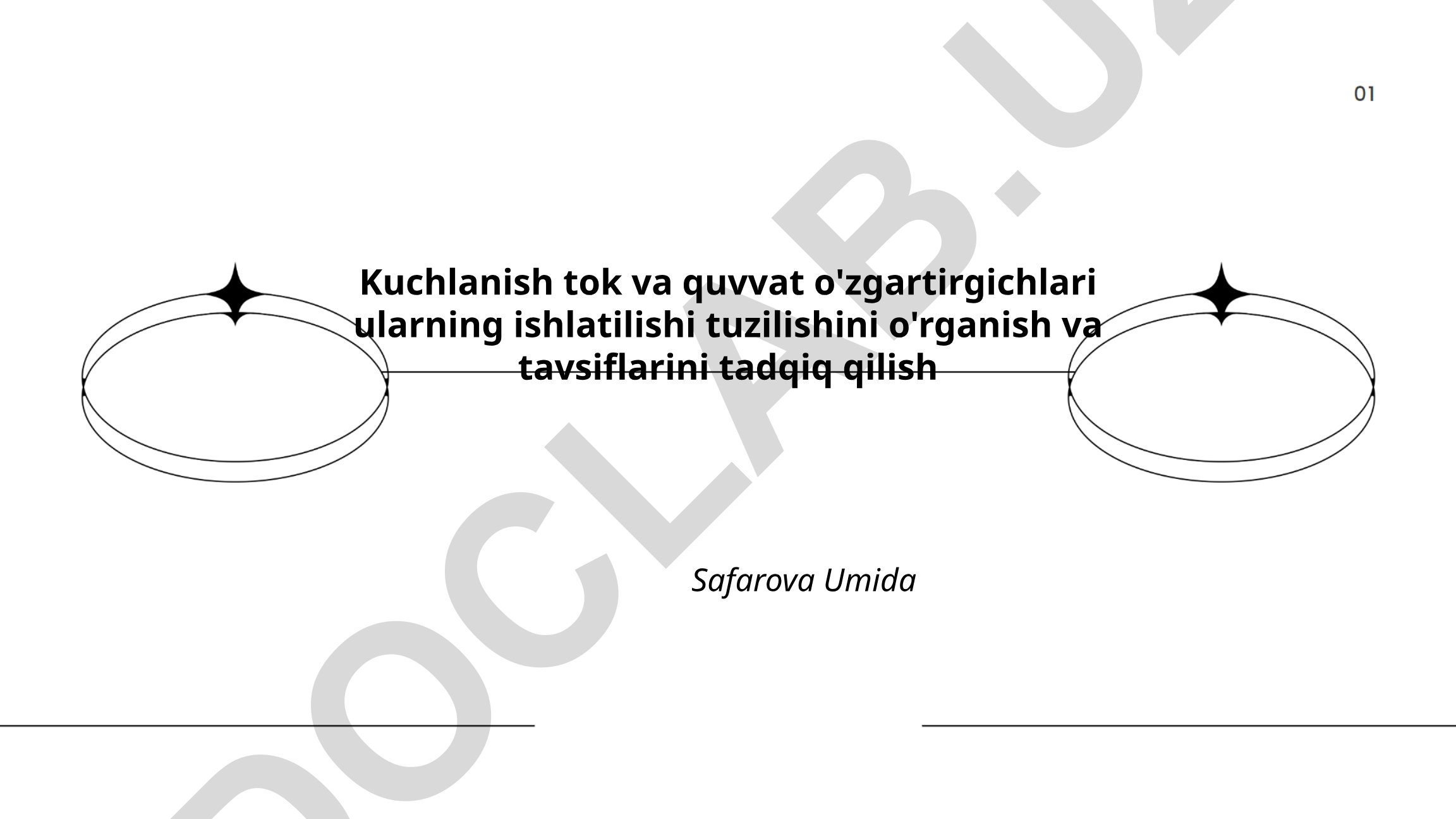 Kuchlanish, tok va quvvat o'zgartirgichlari tuzilishi va ishlatilishi