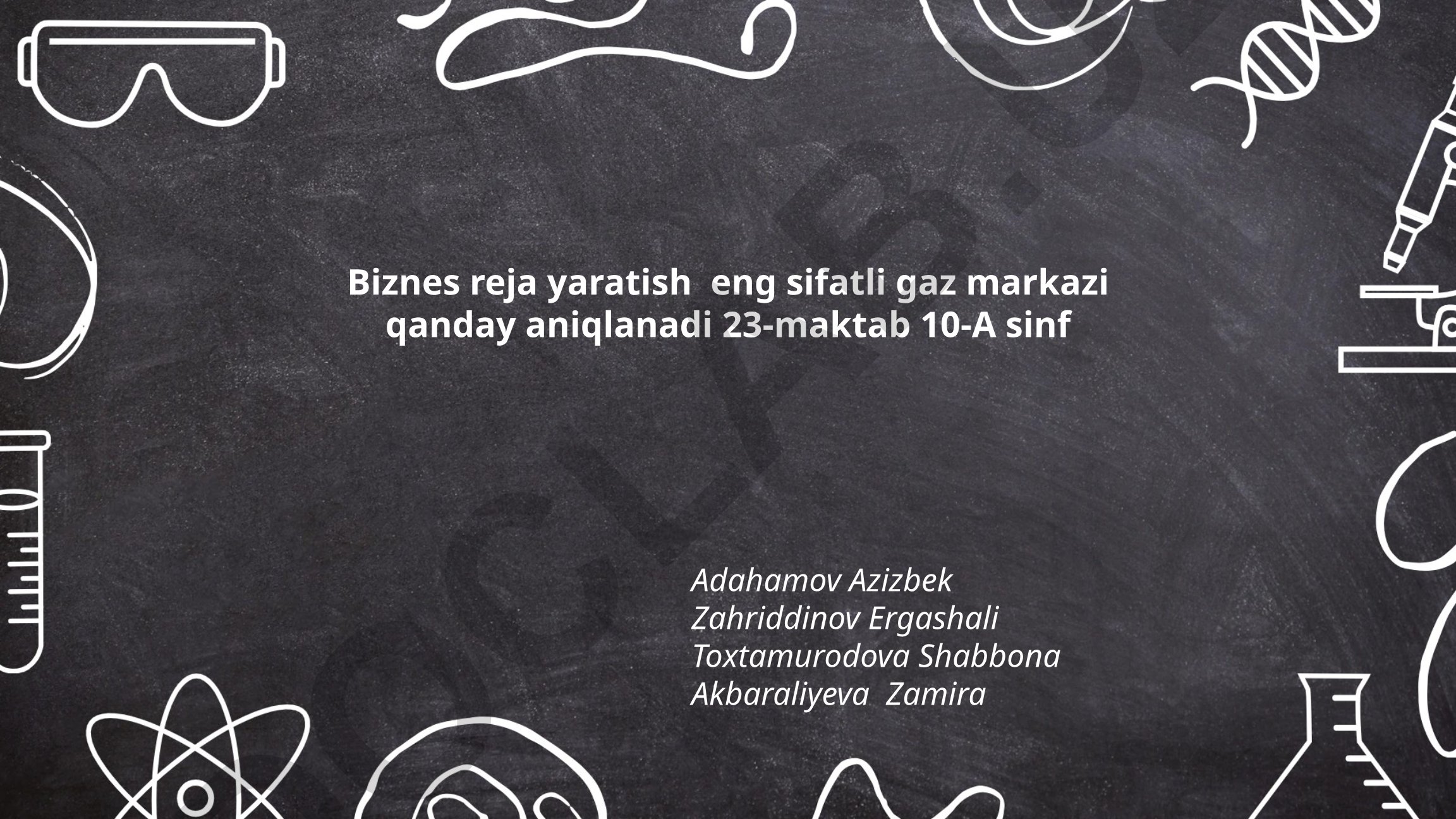 Eng sifatli gaz markazini tashkil etish biznes rejasi