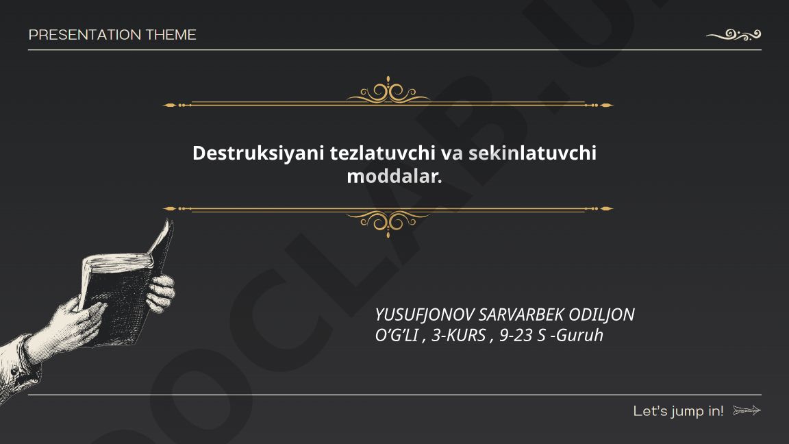Destruksiyani tezlatuvchi va sekinlatuvchi moddalar