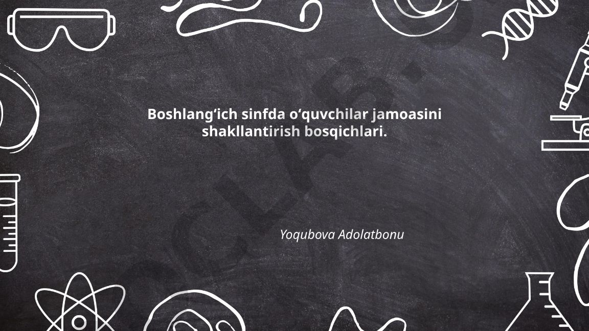 Boshlangʻich sinfda oʻquvchilar jamoasini shakllantirish bosqichlari