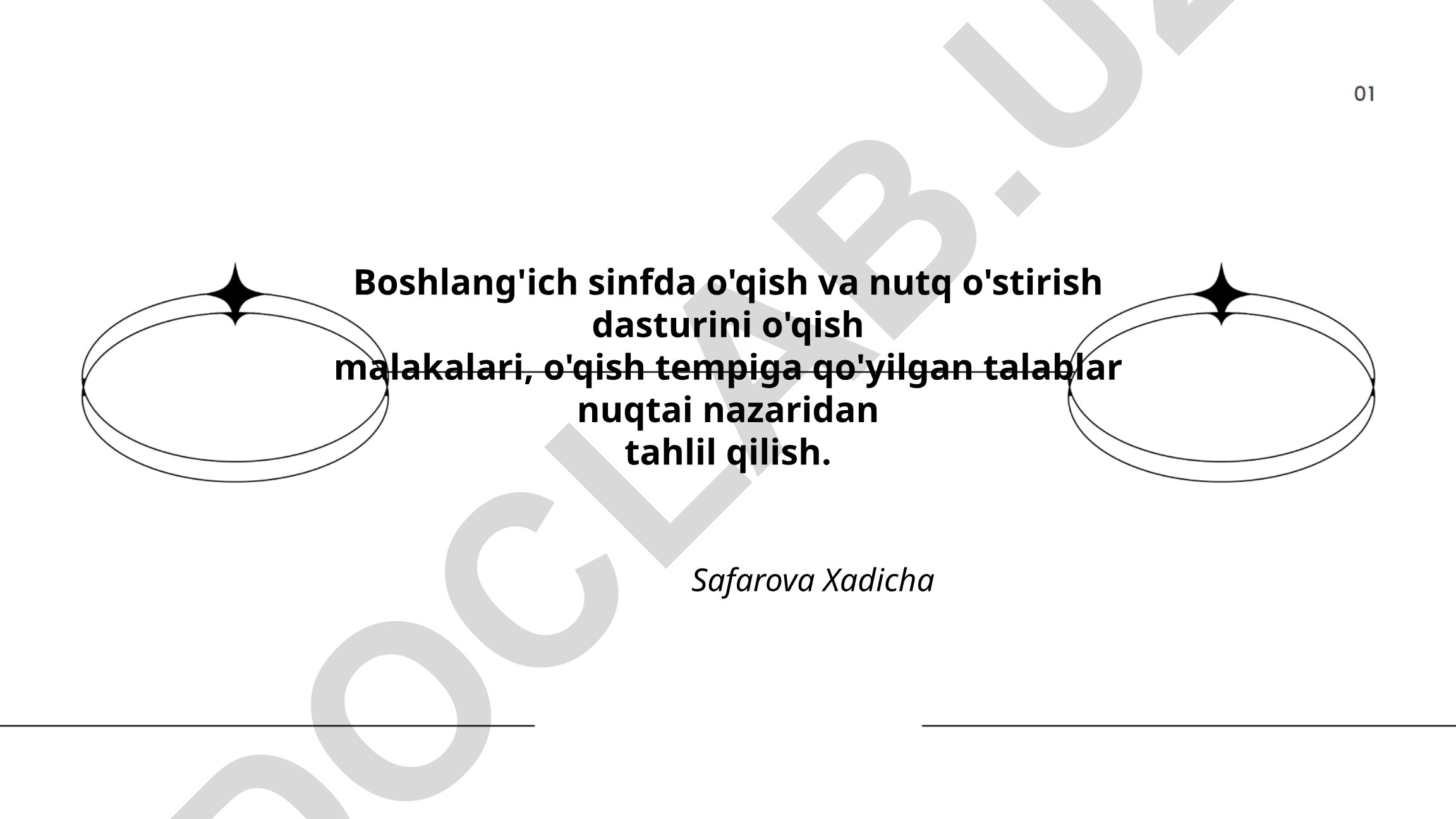 Boshlang'ich sinfda o'qish va nutq o'stirish dasturini o'qish malakalari va o'qish tempiga qo'yilgan talablar tahlili