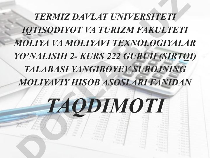 Asosiy operatsion faoliyat daromadi va boshqa daromatlar hisobi, Bug’alteriya balansini tuzish