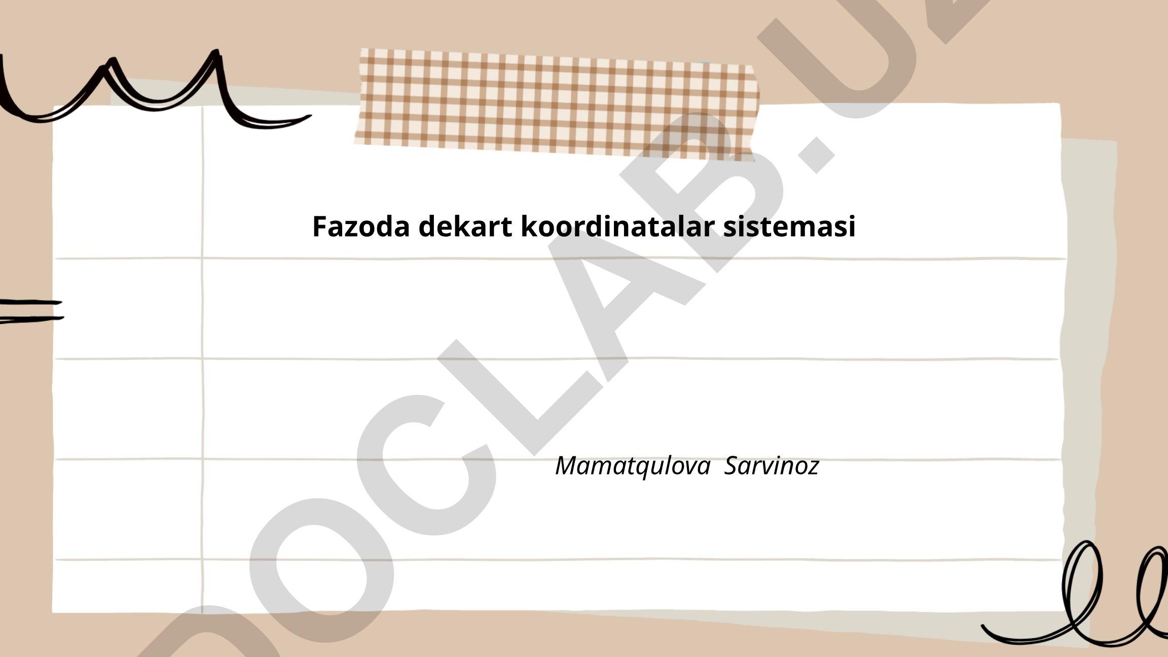Fazoda dekart koordinatalar sistemasi