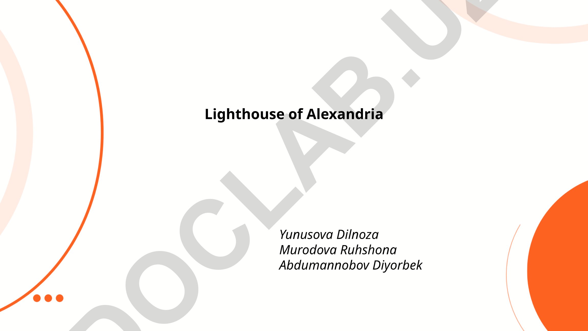 Historical Construction and Architectural Design of the Lighthouse of Alexandria
