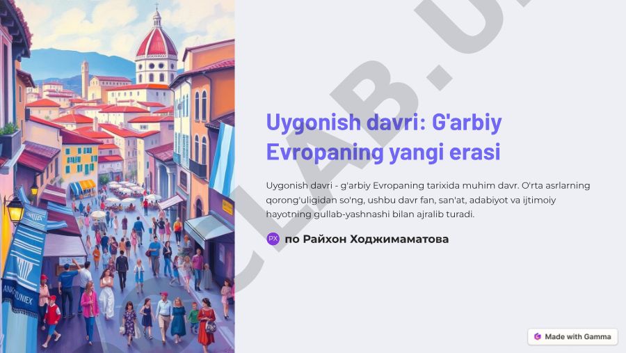 G'arbiy Evropaning yangi erasi Uygonish davri