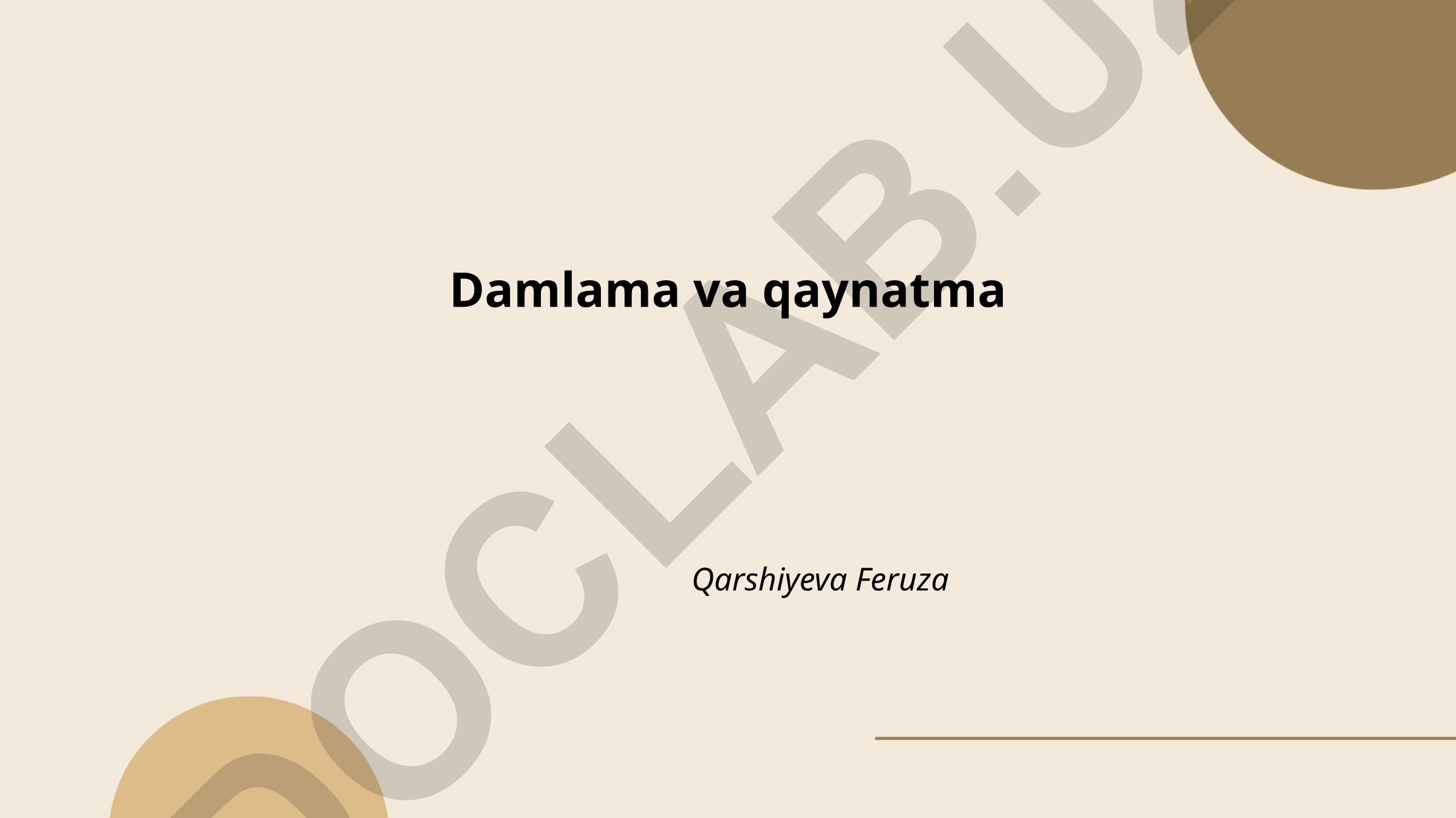 Damlama va qaynatma taomlari tayyorlash usullari