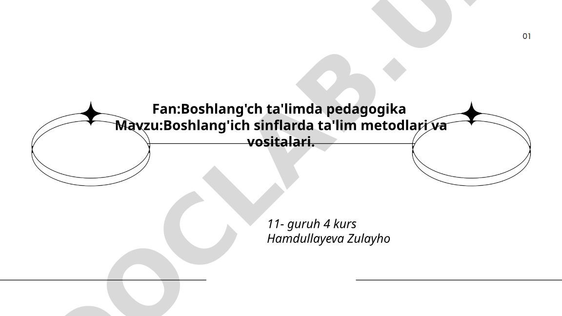 Boshlang'ich sinflarda ta'lim metodlari va vositalari