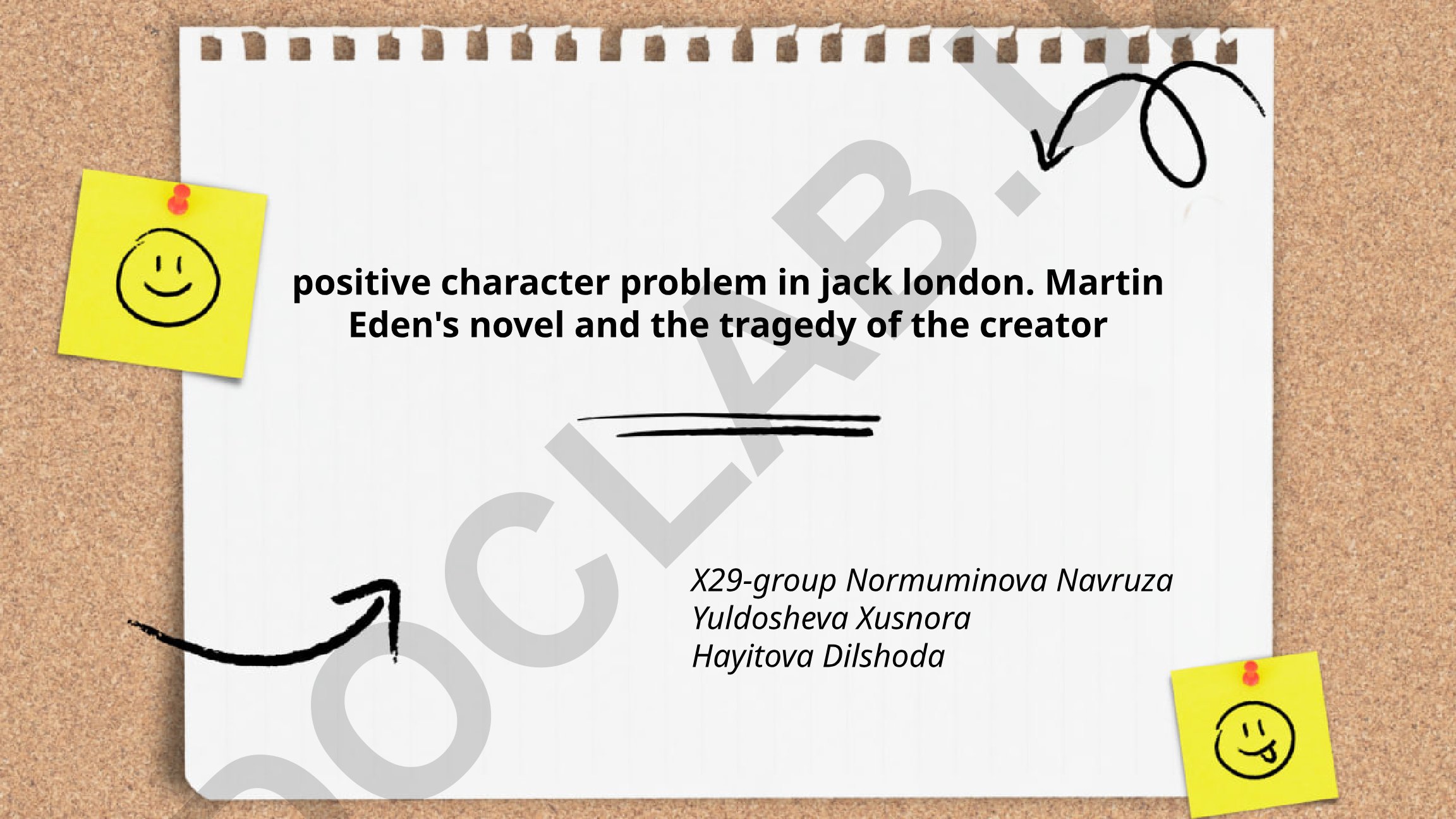 Positive Character Problem in Jack London's Martin Eden and the Tragedy of the Creator