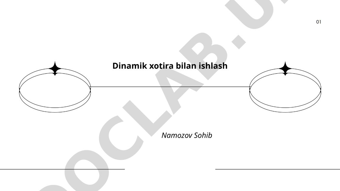 Dinamik xotira bilan ishlash
