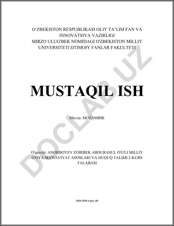 Mozambik geografiyasi, tarixi va poytaxt Maputo