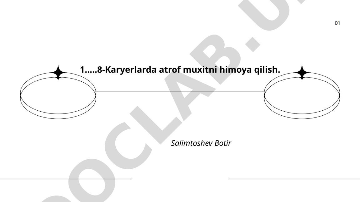 Karyerlarda atrof muxitni himoya qilish