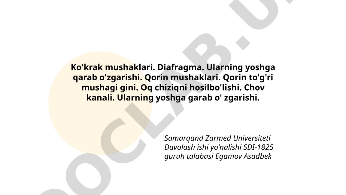 Ko'krak mushaklari, diafragma va qorin mushaklarining anatomiyasi