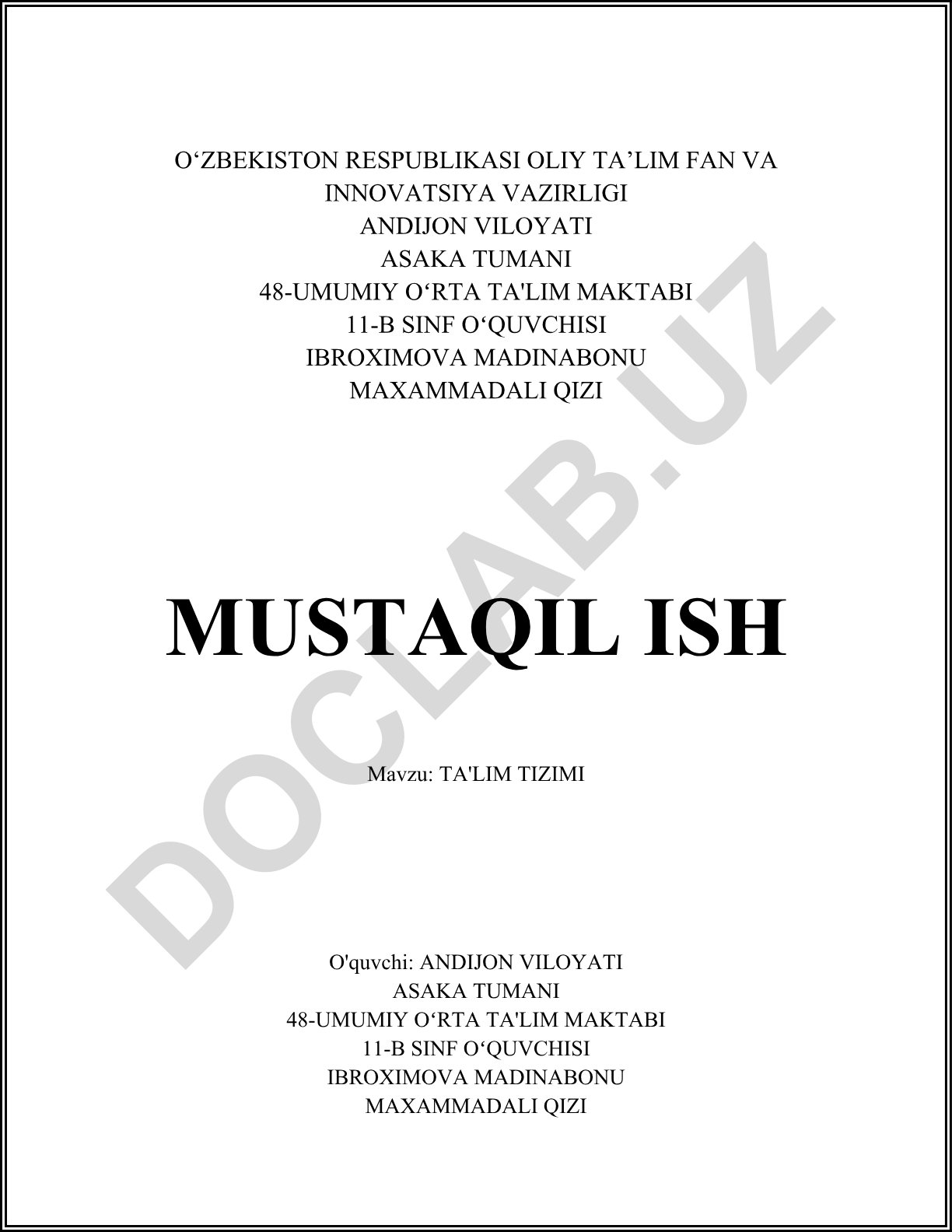 Ta'lim tizimi
