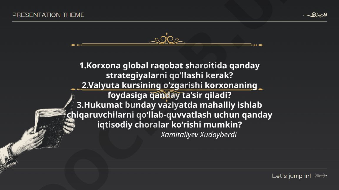 Global raqobat sharoitida korxona strategiyalari va valyuta kursi ta'siri
