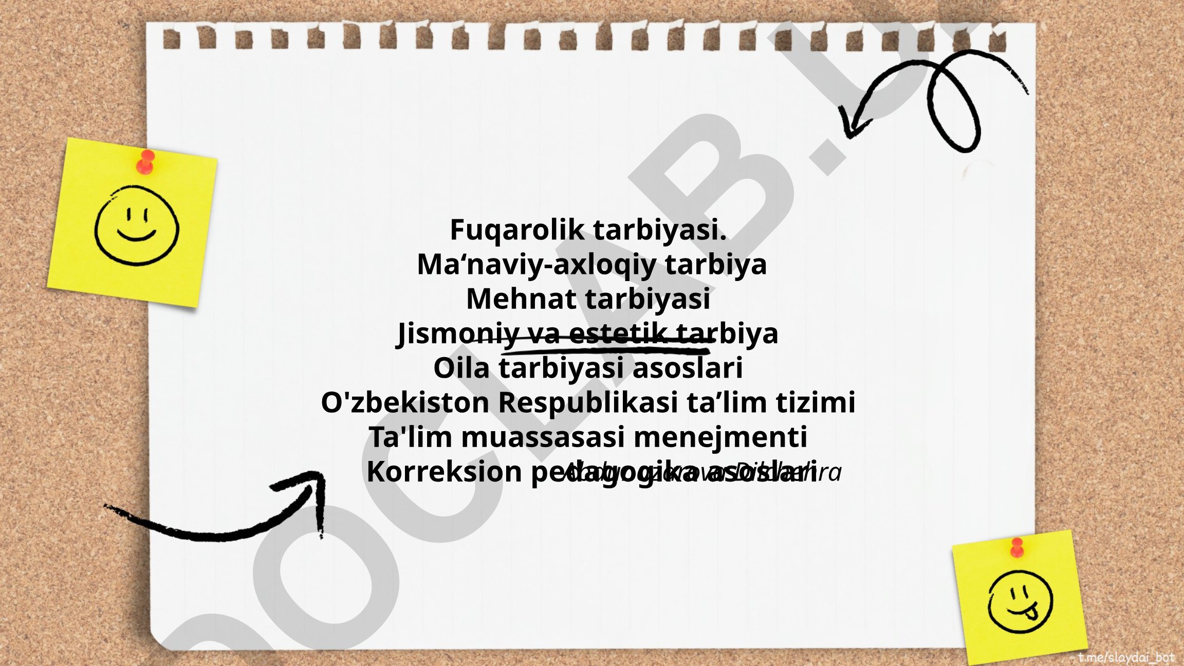 Fuqarolik tarbiyasi va pedagogika asoslari
