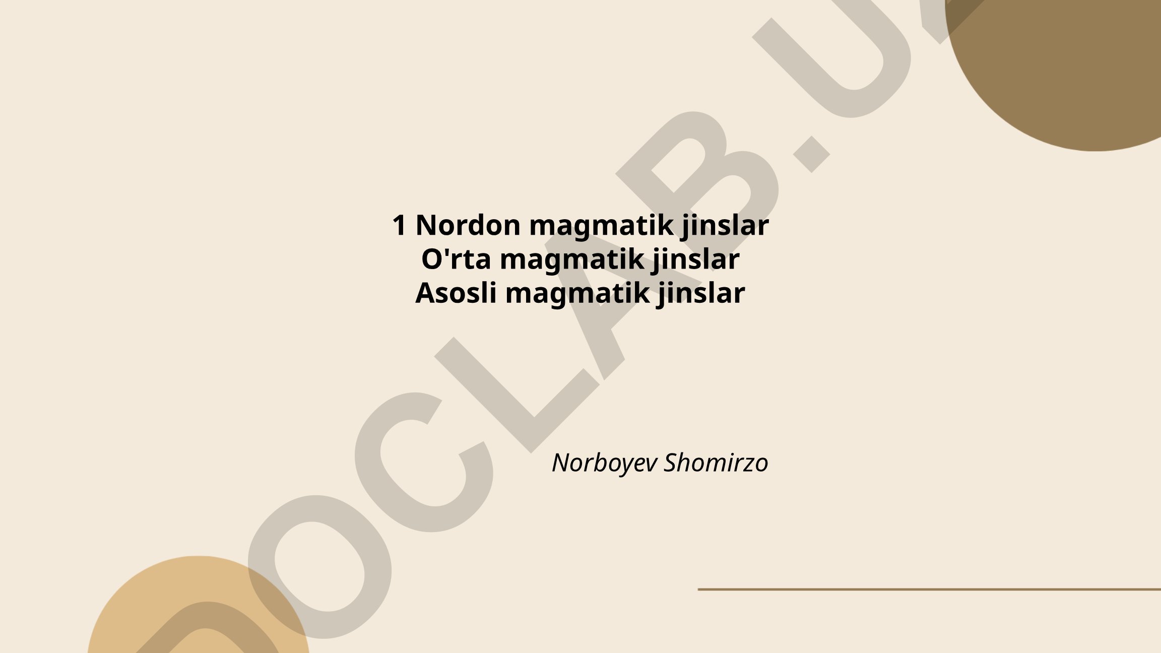 Nordon, o'rta va asosli magmatik jinslar