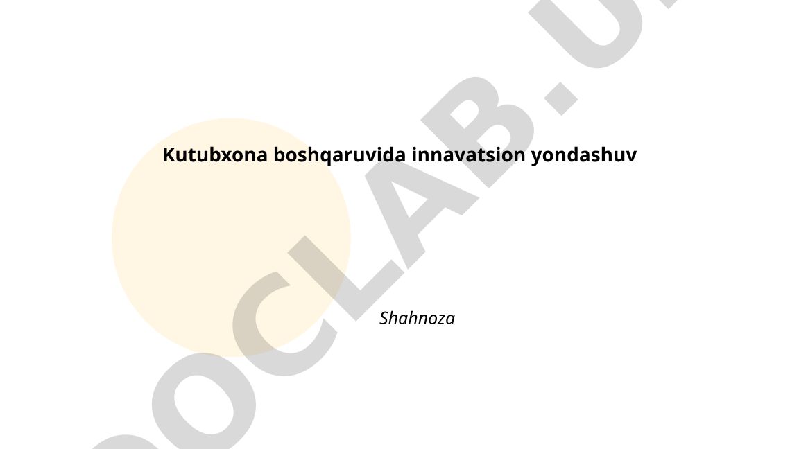 Kutubxona boshqaruvida raqamli transformatsiya strategiyalari