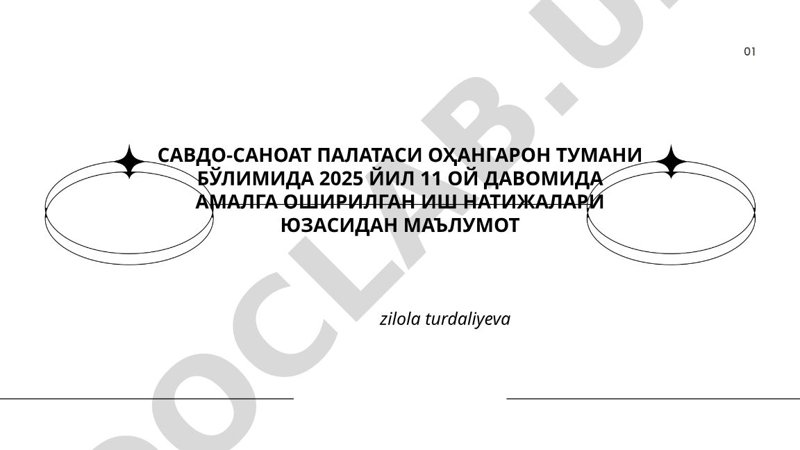 Оҳангарон тумани ССП бўлимининг 2025 йил 11 ой фаолияти натижалари