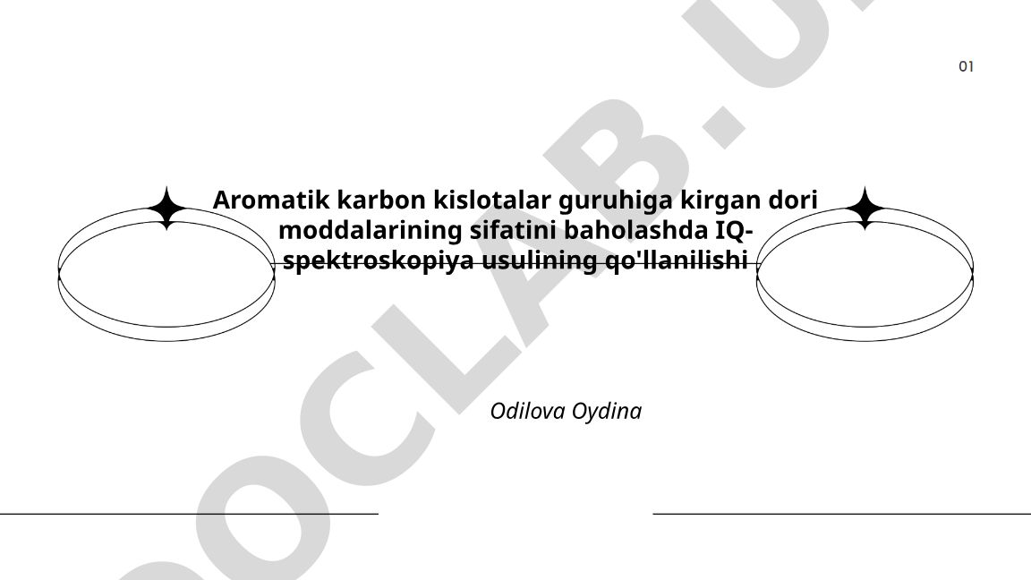 Aromatik karbon kislotalar guruhiga kirgan dori moddalarining sifatini baholashda IQ-spektroskopiya usulining qo'llanilishi
