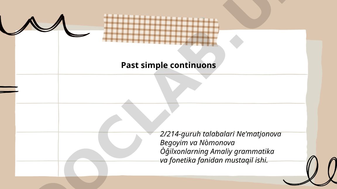 Past simple continuons: formation, forms and uses