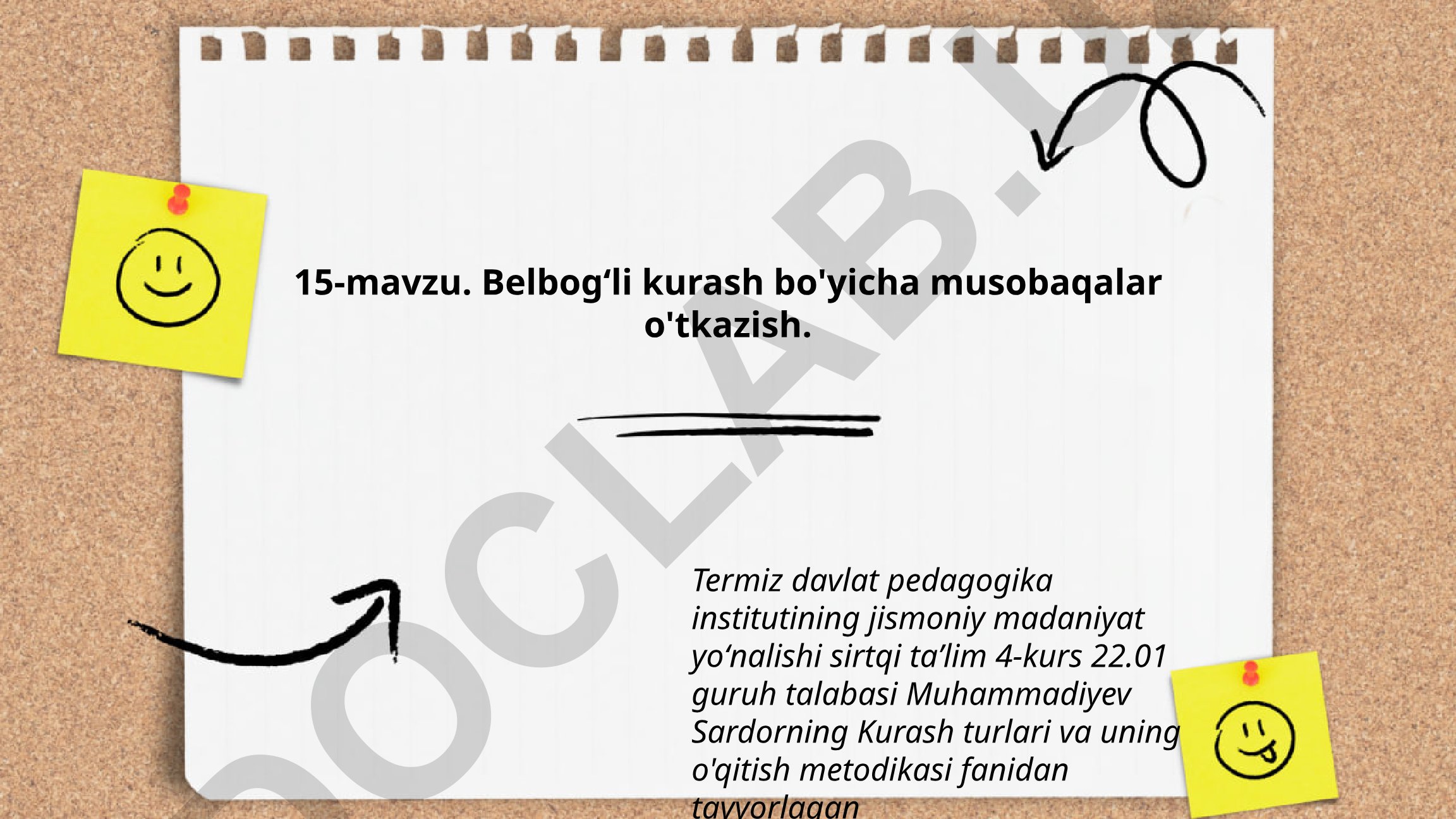 Belbogʻli kurash bo'yicha musobaqalar o'tkazish