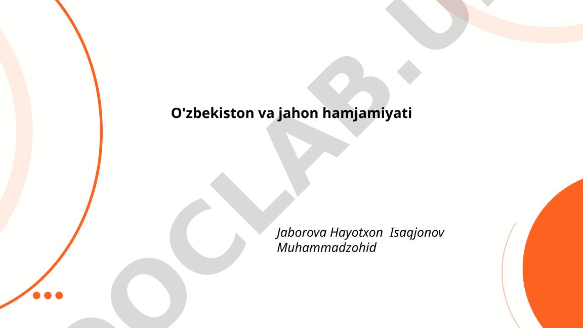 O'zbekistonning tashqi siyosati va xalqaro hamkorligi