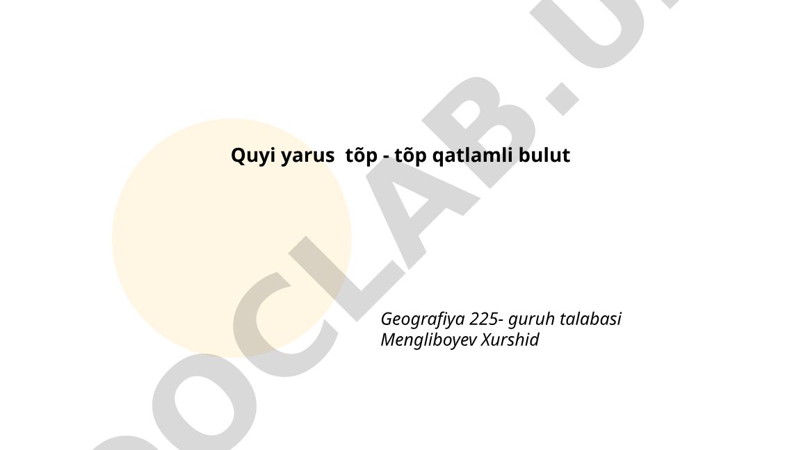 Quyi yarus to'p-to'p qatlamli bulutlar (stratokumulus)